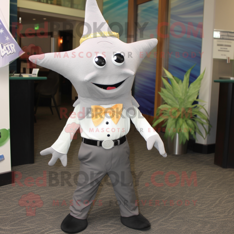 Gray Starfish mascot costume character dressed with a Dress Pants and Ties Gray Starfish mascot costume character dressed with a Dress Pants and Ties