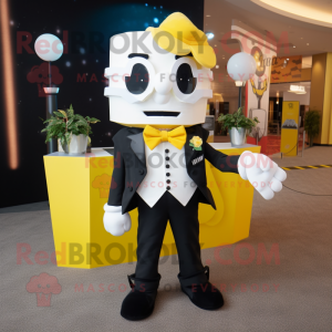 Gul Pop Corn maskot kostume...