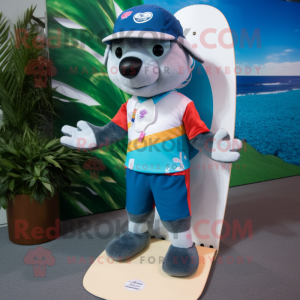 nan Mare mascot costume character dressed with a Board Shorts and Beanies