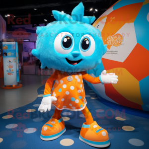 Cyan Orange maskot kostume...