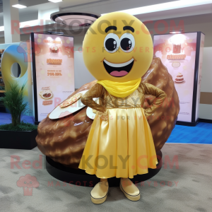 Gold Donut maskot kostym...