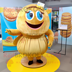 Gold Donut maskot kostume...