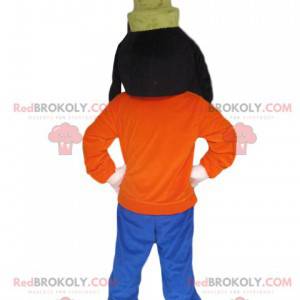 Goofy Maskottchen ragt die Zunge heraus. Goofy Kostüm -