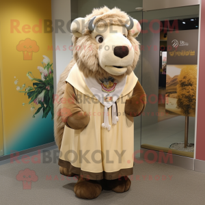 Beige Bison mascotte...