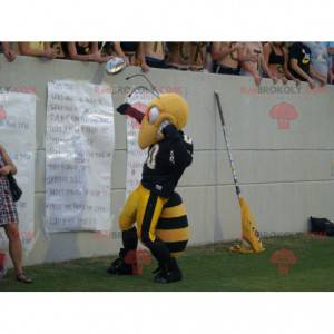 Mascote da abelha vespa preta e amarela - Redbrokoly.com