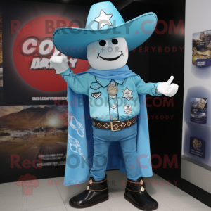 Himmelblå Cowboy maskot...