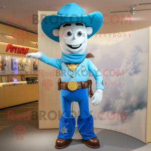 Sky Blue Cowboy maskot...