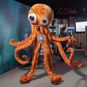 Rust Octopus maskot kostume...