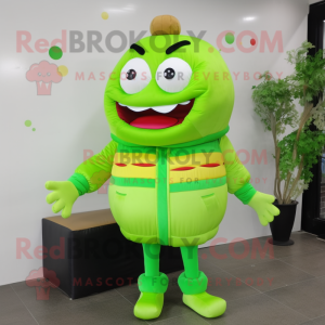 Lime Green Hamburger maskot...