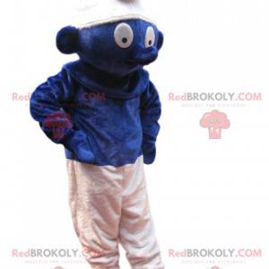 Smurf maskot med et forundret look - Redbrokoly.com