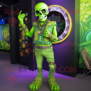 Lime Green Skull mascotte...