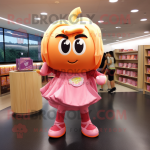 Peach Superhelt maskot...