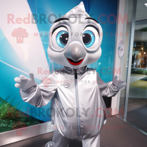 Sølv Aglet maskot kostume...