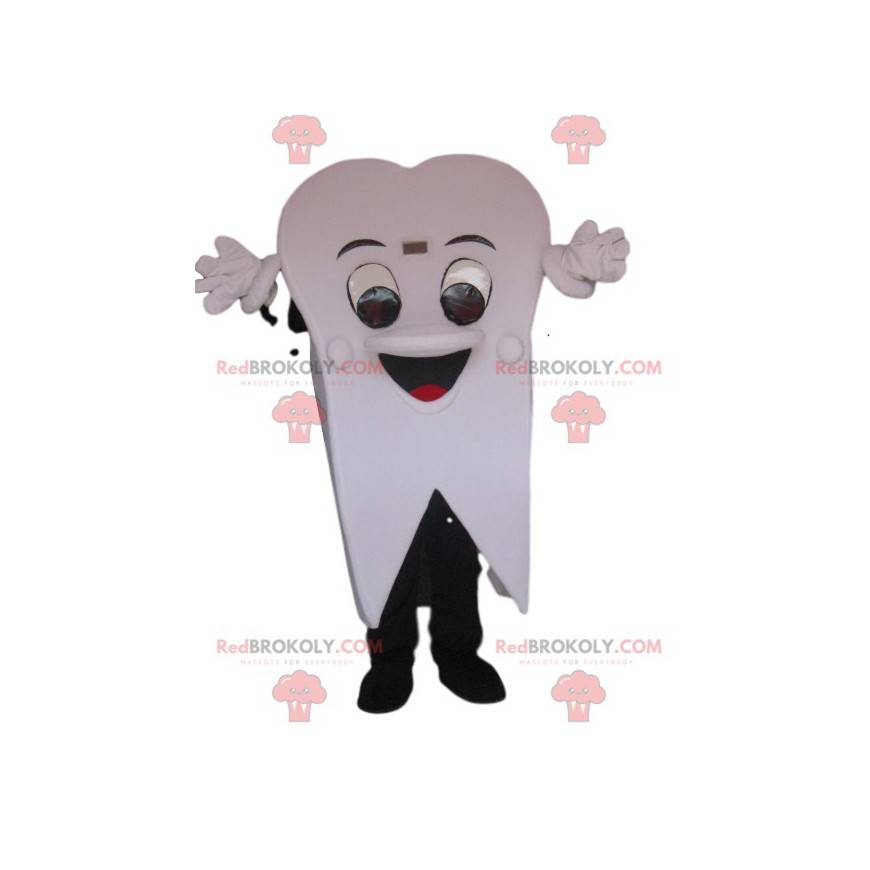 Mascotte dente bianco molto allegro. Tuta dentale - Mascotte dente bianco molto allegro. Tuta dentale -