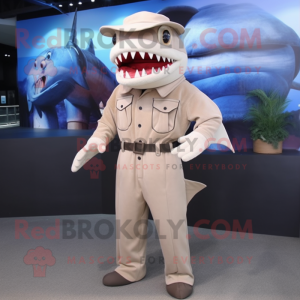 Beige Shark mascotte...