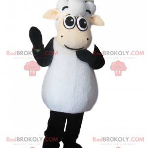 Mascote ovelha preta e branca - Redbrokoly.com