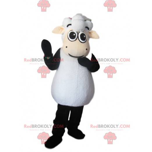 Mascotte de mouton noir et blanc - Redbrokoly.com