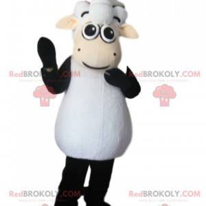 Mascotte de mouton noir et blanc - Redbrokoly.com