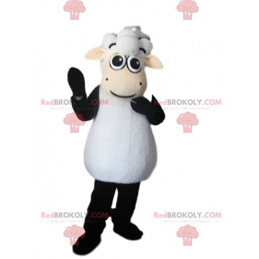 Mascote ovelha preta e branca - Redbrokoly.com