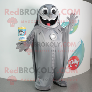 Gray Soda Can maskot drakt...