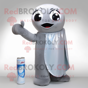 Gray Soda Can maskot drakt...