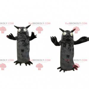 Mascot little gray monster with horns - Redbrokoly.com