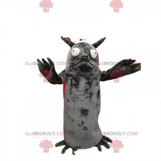 Mascot little gray monster with horns - Redbrokoly.com