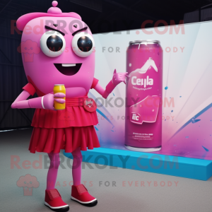 Pink Soda Can maskot...