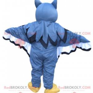 Mascotte de hiboux bleu et blanc. Costume de hiboux -