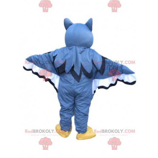 Mascotte de hiboux bleu et blanc. Costume de hiboux -