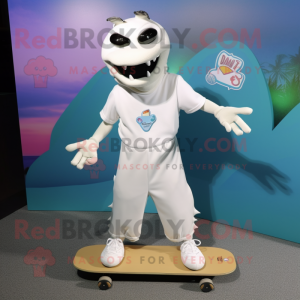 Hvid skateboard maskot...