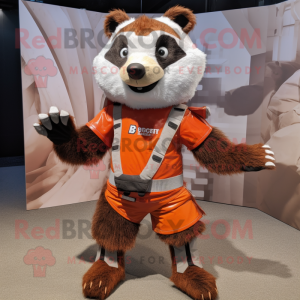 Rust Badger maskot kostym...