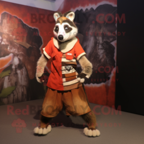 Rostdachs Maskottchen kostüm mit Minirock und Fußpolstern - Dachs-Maskottchen - REDBROKO_160794 - RedBrokoly.com
