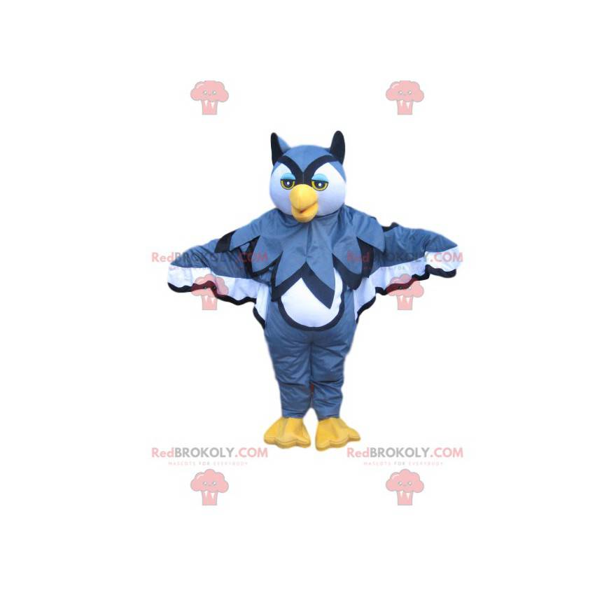 Mascottekostuum blauwe en witte uilen - Vogel mascotte - REDBROKO_014302 - RedBrokoly.com