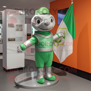 Sølv irsk flagg maskot...