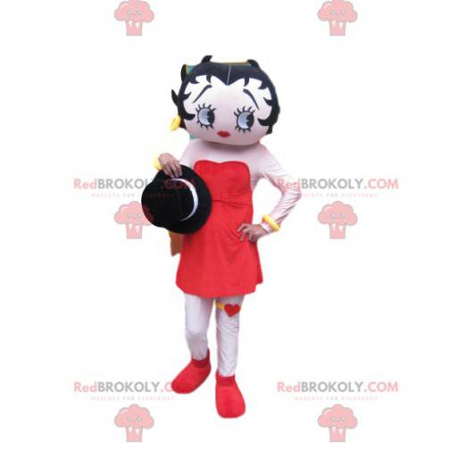 Betty Boop Maskottchen mit einem schönen roten Kleid -