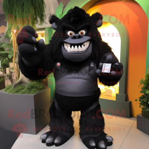 Black Ogre maskot kostym...