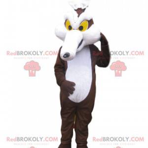 Mascotte de coyote marron et blanc. Costume de coyote -