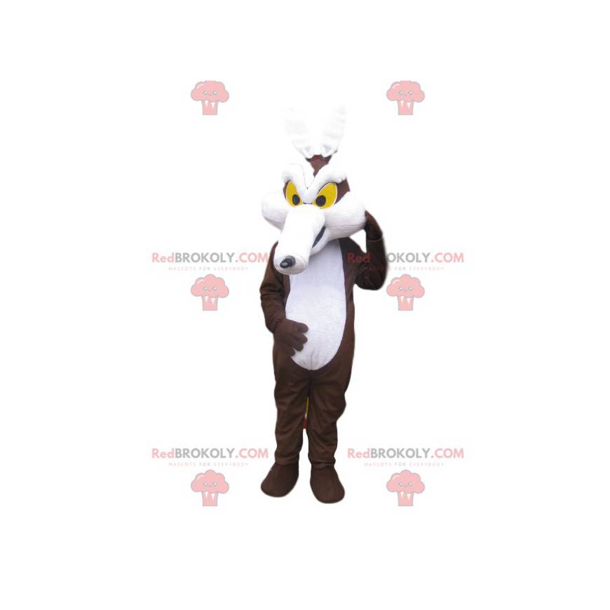 Mascotte de coyote marron et blanc. Costume de coyote -