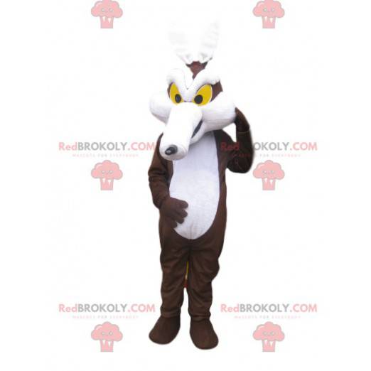 Mascotte coyote marrone e bianco. Costume da coyote -