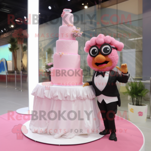 Rosa bryllupskake maskot...