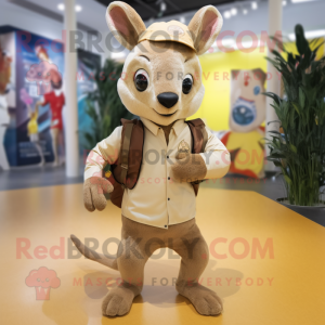 Beige Kangaroo mascotte...