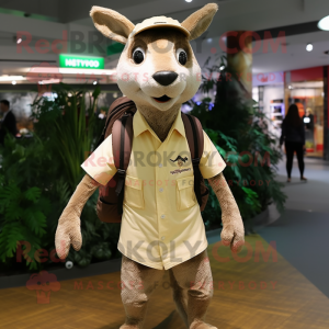 Beige Kangaroo mascotte...