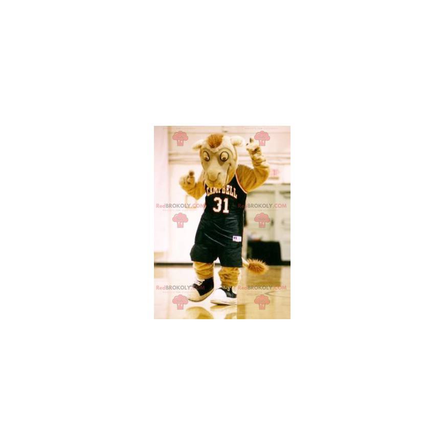 Brown dromedary camel mascot in sportswear - Redbrokoly.com