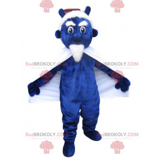 Maskot modrý skřet s bílou bradkou - Redbrokoly.com