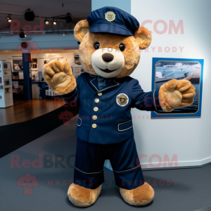 Navy teddybeer mascotte...