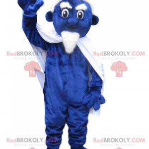 Mascot blauwe imp met een witte sik - Redbrokoly.com