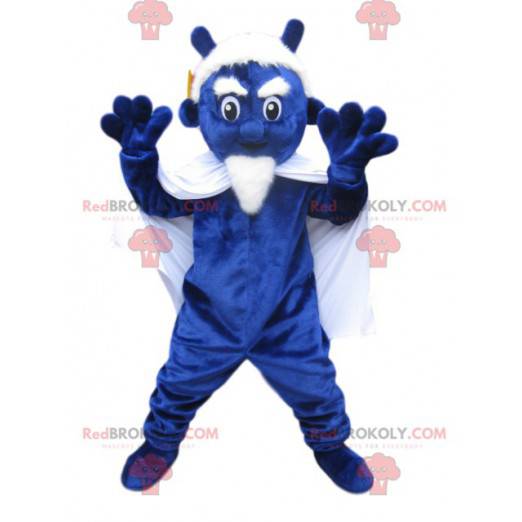 Maskot modrý skřet s bílou bradkou - Redbrokoly.com