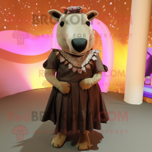 Brauner Tapir Maskottchen...