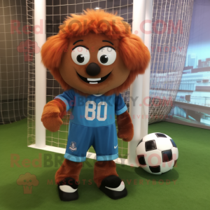 Rust Soccer Goal mascot costume character dressed with a Capri Pants and Rings